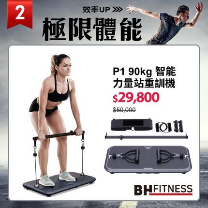 BH P1 90kg智能力量站重訓機佔地最小，功能最多